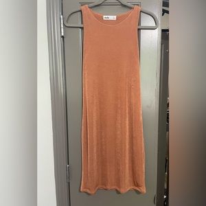 Elodie Rust Colored High Scoop Neck Mini Dress Size XL